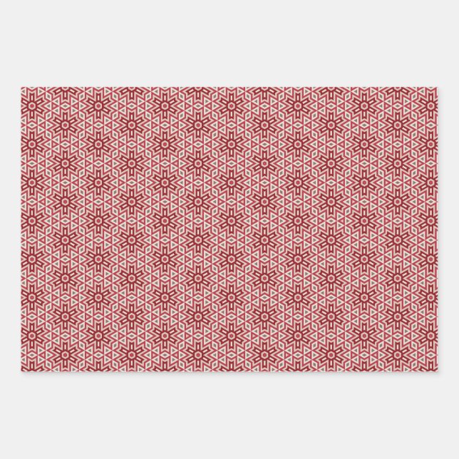 Feuille De Papier Cadeau Geometric Winter Holiday Gift Wrapping Sheets (Devant)