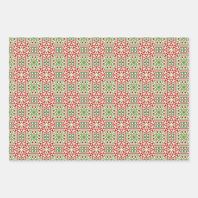 Feuille De Papier Cadeau Geometric Winter Holiday Gift Wrapping Sheets (Devant)