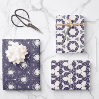 Feuille De Papier Cadeau Géométrie Élégante : Carreau Floral Minimaliste De