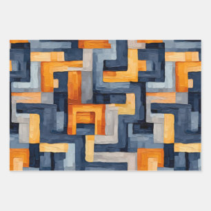 Feuille De Papier Cadeau Géométrie moderne : Motif dynamique