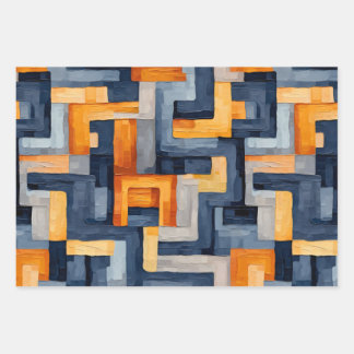 Feuille De Papier Cadeau Géométrie moderne : Motif dynamique