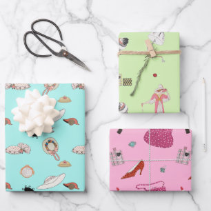 Feuille De Papier Cadeau George Barbier Vintage Illustrations de mode envel