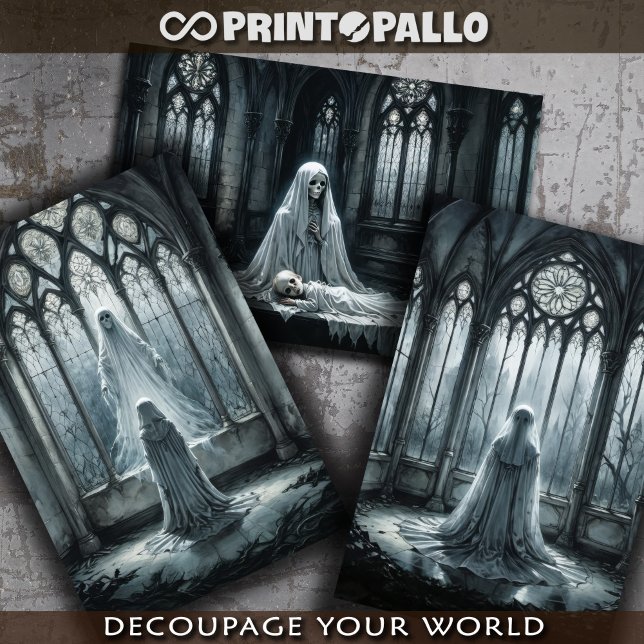 Feuille De Papier Cadeau Ghost gothique en présence de l'âme (Créateur téléchargé)