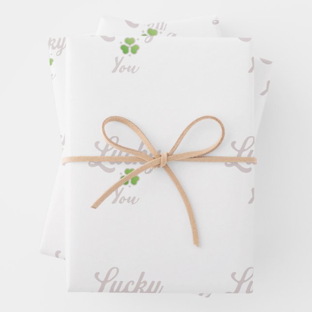 Feuille De Papier Cadeau Gift paper Lucky you  (En situation)