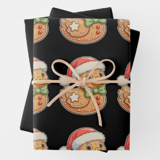 Feuille De Papier Cadeau Gingerbread Man Duck Christmas Xmas Holiday