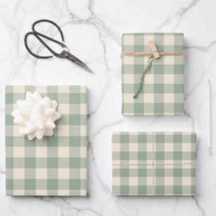 Feuille De Papier Cadeau Gingham Presque Réveillé - Carreaux le long de la