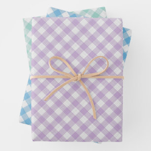 Feuille De Papier Cadeau Gingham Turquoise Vert Bleu Rose Aqua Clair