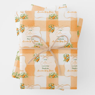 Feuille De Papier Cadeau Gingham Une Petite Mignonne Fête de Naissance Oran