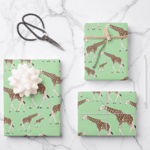 Feuille De Papier Cadeau Giraffe Jungle Safari animal