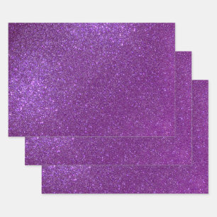 Feuille De Papier Cadeau Girly Sparkly Royal Purple Parties scintillant