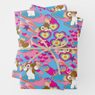 Feuille De Papier Cadeau Gizmo Pink Peace & Love Motif