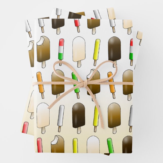 Feuille De Papier Cadeau Glace et Anniversaire Amusant (En situation)