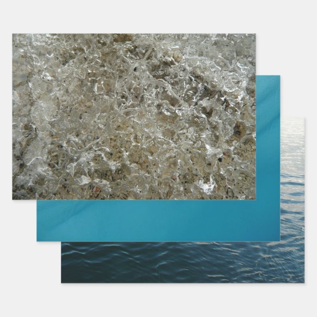 Feuille De Papier Cadeau Glace glaciaire Texture nature Abstraite (Lot)