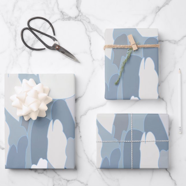 Feuille De Papier Cadeau Glacier bleu Motif (Recto)
