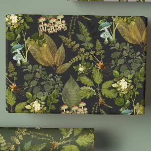 Feuille De Papier Cadeau Glam de forêt victorienne gothique foncé
