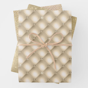 Feuille De Papier Cadeau Glam Gold Crème Champagne Diamond Glitz Mariage
