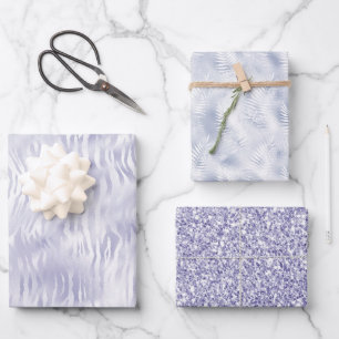 Feuille De Papier Cadeau Glam Lavender Lilac Zebra Imprimer