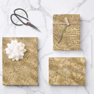 Feuille De Papier Cadeau Glam Parties scintillant Leopard Giraffe Zebra Ani