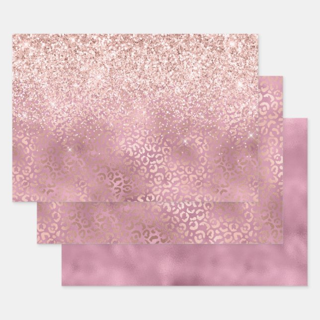 Feuille De Papier Cadeau Glam Pink Glitzy Parties scintillant Empreinte de  (Lot)