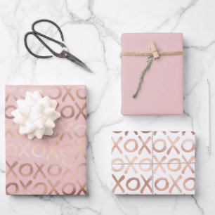 Feuille De Papier Cadeau Glam Rose Gold Blush XOXO