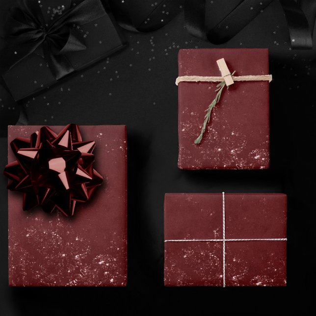 Feuille De Papier Cadeau Glimmery Henna Grunge | Rouge glamour de sang rich (Créateur téléchargé)