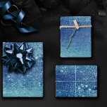 Feuille De Papier Cadeau Glitzy Foil | Ice Blue Faux Iridescente Shimmer<br><div class="desc">Rich, dark, and sophisticated palette in deep contemporain shades of an original luxurious and simple faux-allic glitter ombre texture on a matching monochrome background. Cet effet est idéal pour un programme chic et uniquely. The design features a complet customizable text template and mixed media gradient that adds the parfait pop...</div>