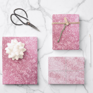 Feuille De Papier Cadeau Glitzy Glam Rose Paillette Anniversaire 16 ans