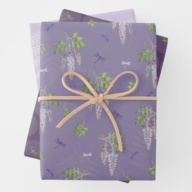 Feuille De Papier Cadeau Glycine (En situation)