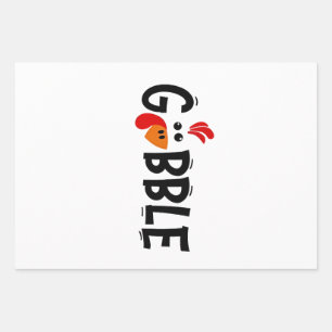 Feuille De Papier Cadeau Gobble Funny Thanksgiving Turquie fête