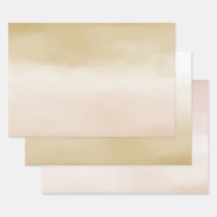 Feuille De Papier Cadeau Gold Cream Peach Ombre Life est magnifique        