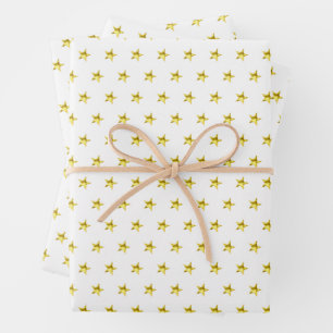 Feuille De Papier Cadeau Gold star motif métallique élégant chic