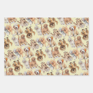 Feuille De Papier Cadeau Goldendoodle mignon chien Motif