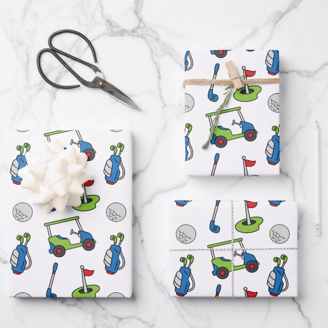 Feuille De Papier Cadeau Golf de Cute (Recto)