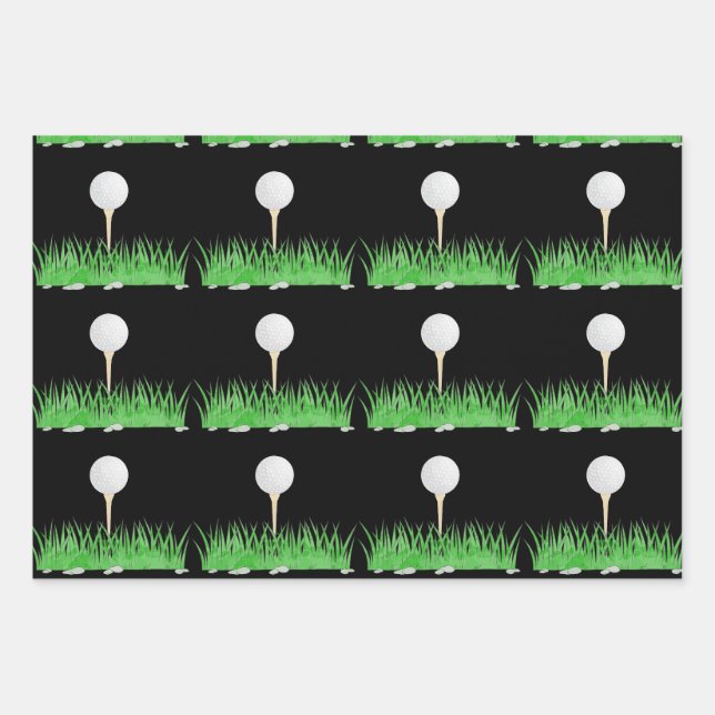 Feuille De Papier Cadeau Golf Pattern Wrapping Paper (Devant 3)