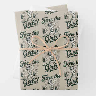 Feuille De Papier Cadeau Golf pour les filles mignon drôle golf dames