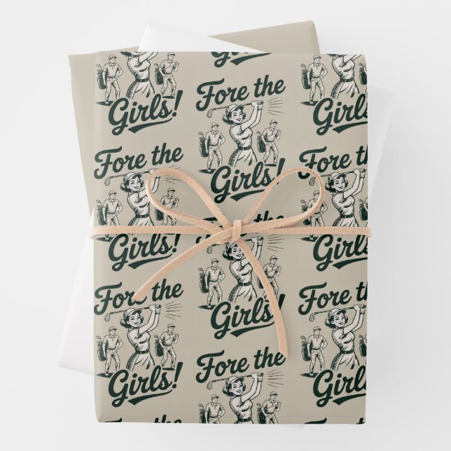 Feuille De Papier Cadeau Golf pour les filles mignon drôle golf dames (En situation)