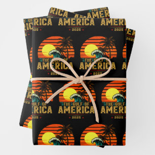 Feuille De Papier Cadeau Golfe des USA Amérique Est 2025 Retro Vintage