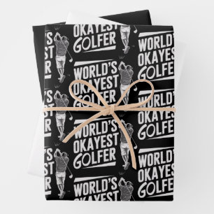 Feuille De Papier Cadeau Golfeur moyen du monde amateur de golf drôle de go