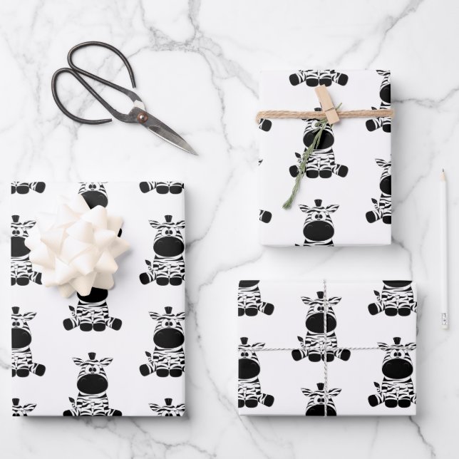 Feuille De Papier Cadeau Goofy Zebra (Recto)