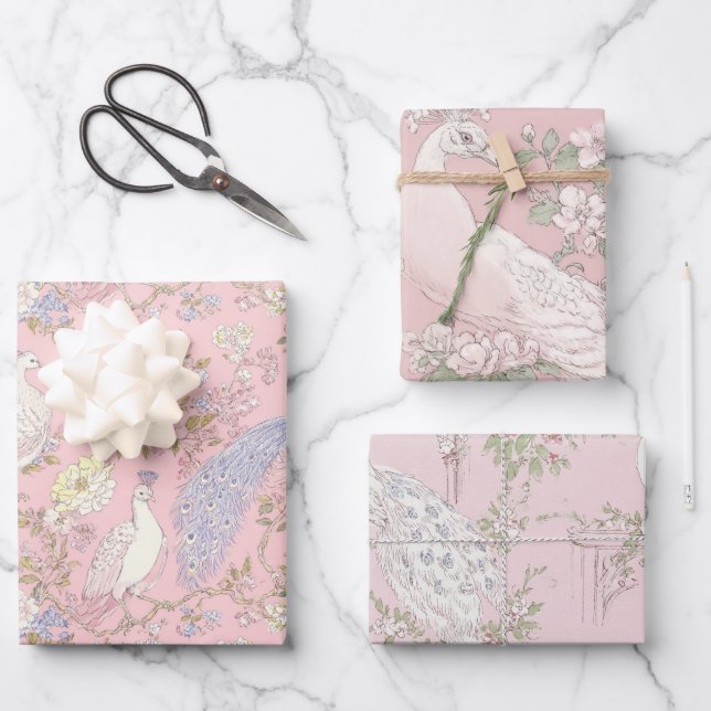 Feuille De Papier Cadeau Graceful Peacock ornament (Recto)