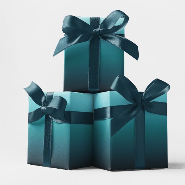 Feuille De Papier Cadeau Gradient Turquoise Balnéaire (Teal Gift Wrap for You)