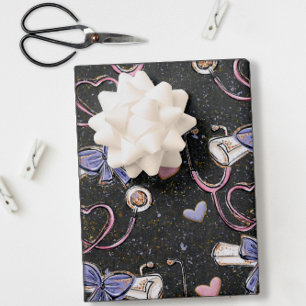 Feuille De Papier Cadeau Graduation Médicale stéthoscope