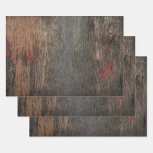 Feuille De Papier Cadeau Grain de bois marron campagne rustique