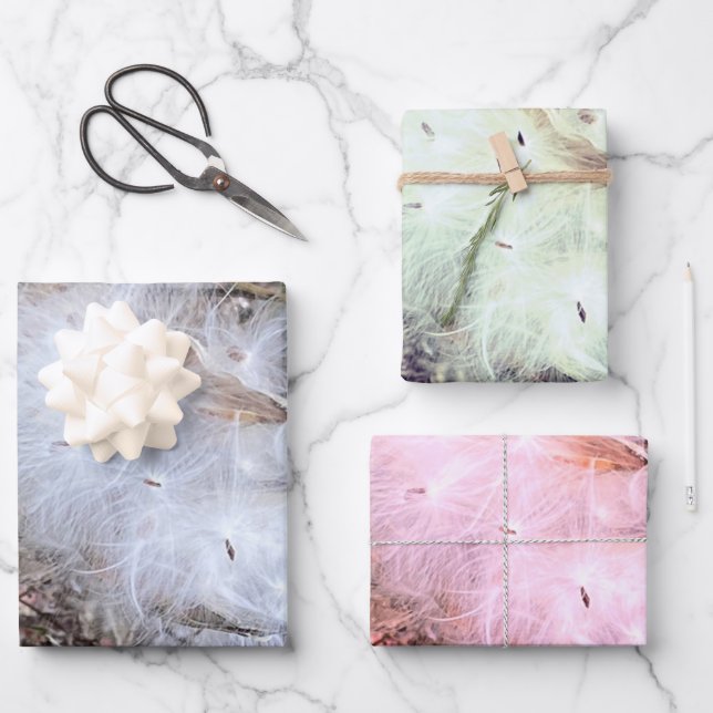 Feuille De Papier Cadeau Graines et soie d'algues (Recto)