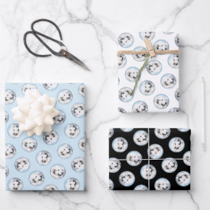 Feuille De Papier Cadeau Grande Pyrénées Peinture Blanc Original Animal de 