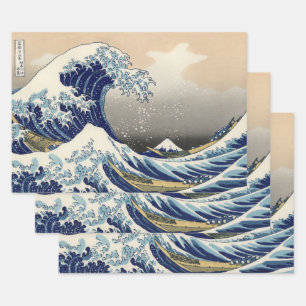 Feuille De Papier Cadeau Grande Vague au large de Kanagawa & Mont Fuji Mer 