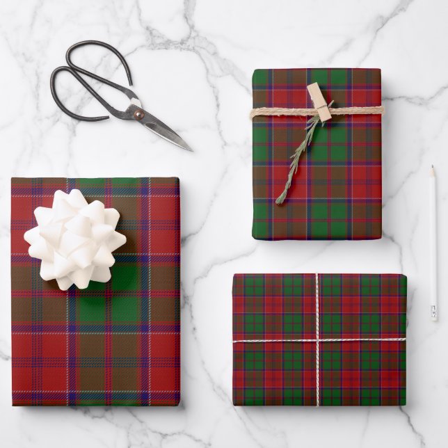Feuille De Papier Cadeau Grant Clan Tartan Scottish Plaid (Recto)