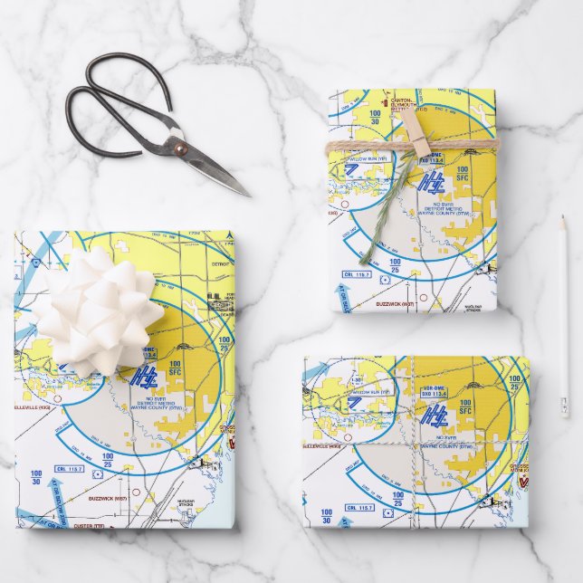 Feuille De Papier Cadeau Graphique aéronautique (Recto)