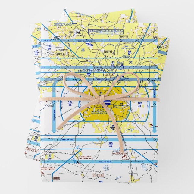 Feuille De Papier Cadeau Graphique aéronautique (En situation)