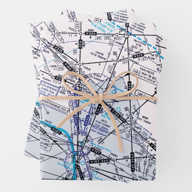 Feuille De Papier Cadeau Graphique aéronautique (En situation)